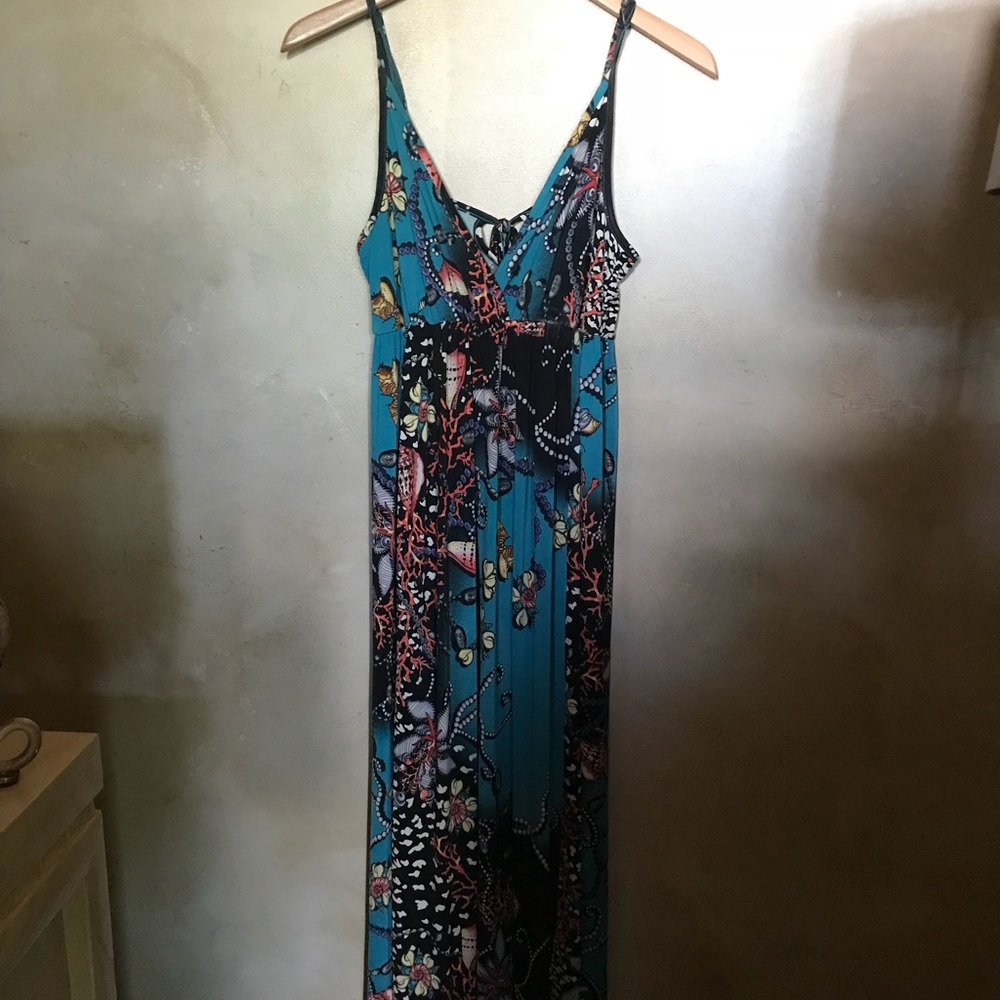 Ringspun spaghetti strap maxi sundress
